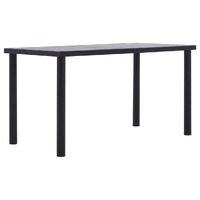  Dining Table Black and Concrete Grey 140x70x75 cm MDF