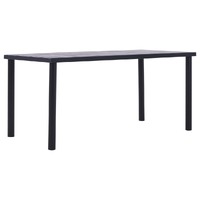  Dining Table Black and Concrete Grey 160x80x75 cm MDF