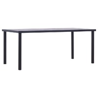  Dining Table Black and Concrete Grey 180x90x75 cm MDF