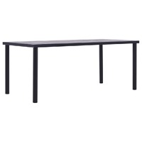  Dining Table Black and Concrete Grey 200x100x75 cm MDF