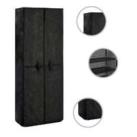  Shoe Cabinet Black 60x30x166 cm Fabric