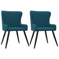  Dining Chairs 2 pcs Blue Velvet
