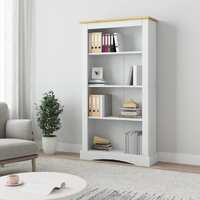  4-Tier Bookcase Mexican Pine Corona Range White 80x29x150 cm