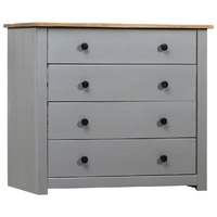  Side Cabinet Grey 80x40x73 cm Pine Panama Range