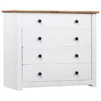  Side Cabinet White 80x40x73 cm Pine Panama Range