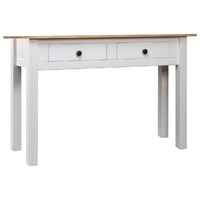  Console Table White 110x40x72 cm Solid Pine Wood Panama Range