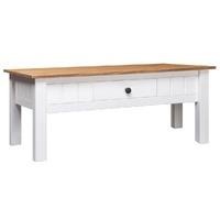  Coffee Table White 100x60x45 cm Solid Pine Wood Panama Range