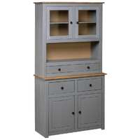  Highboard Grey 93x40.5x180 cm Solid Pine Panama Range