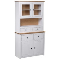  Highboard White 93x40.5x180 cm Solid Pinewood Panama Range