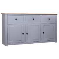  Sideboard Grey 135x40x80 cm Solid Pinewood Panama Range