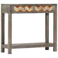  Console Table Grey 86x30x76 cm Solid Mango Wood