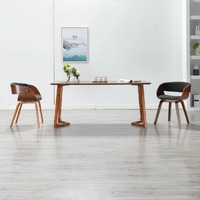 Dining Chair Grey Bent Wood and Fabric