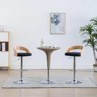  Bar Stools 2 pcs Black Faux Leather and Bentwood