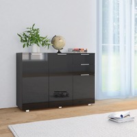  Sideboard High Gloss Black 107x35x80.5 cm
