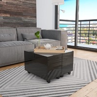  Coffee Table High Gloss Black 60x60x35 cm Engineered Wood