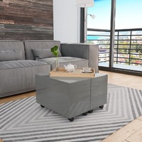  Coffee Table High Gloss Grey 60x60x35 cm Engineered Wood