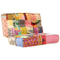  Pouffe 100x100x20 cm Patchwork Fabric
