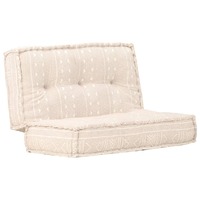  Pouffe 100x100x20 cm Beige Fabric