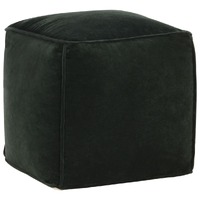 Pouffe Cotton Velvet 40x40x40 cm Forest Green