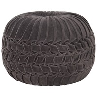  Pouffe Cotton Velvet Smock Design 40x30 cm Anthracite