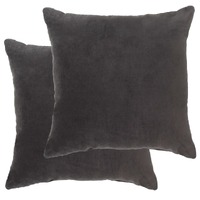  Cushions Cotton Velvet 2 pcs 45x45 cm Anthracite