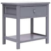  Nightstand Grey 40x29x42 cm Paulownia Wood