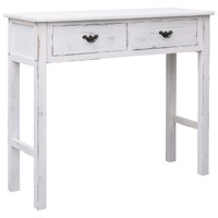  Console Table Antique White 90x30x77 cm Wood