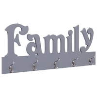  Wall Mounted Coat Rack FAMILY Grey 74x29.5 cm