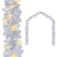  Christmas Garland with LED Lights 10 m White