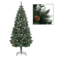  Artificial Christmas Tree with Pine Cones and White Glitter 180 cm