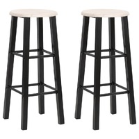  Bar Stools 2 pcs Black MDF