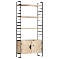  4-Tier Bookcase 80x30x180 cm Solid Mango Wood