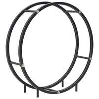  Firewood Rack Black 70x20x70 cm Steel