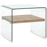  Coffee Table Clear 50x50x45 cm Tempered Glass