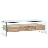  Coffee Table Clear 98x45x31 cm Tempered Glass