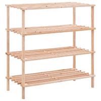  4-Tier Shoe Rack Solid Fir Wood