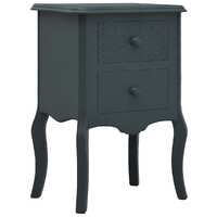  Bedside Cabinet Grey 43x32x65 cm MDF