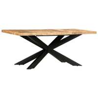  Dining Table 180x90x76 cm Solid Rough Mango Wood