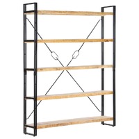  5-Tier Bookcase 140x30x180 cm Solid Mango Wood