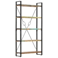  5-Tier Bookcase 90x30x180 cm Solid Reclaimed Wood