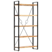  5-Tier Bookcase 90x30x180 cm Solid Acacia Wood