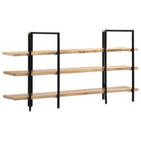  3-Tier Bookcase 160x31x80 cm Solid Mango Wood