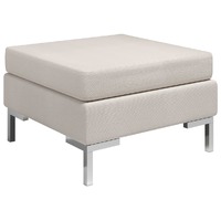  Sectional Footrest with Cushion Farbic Cream