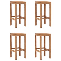  Bar Stools 4 pcs Solid Wood Teak