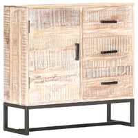  Sideboard White 73x30x75 cm Solid Acacia Wood
