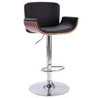 Bar Stool Black Faux Leather
