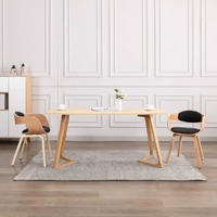  Dining Chairs 2 pcs Bent Wood and Faux Leather