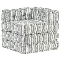  Modular Pouffe Grey Stripe Fabric