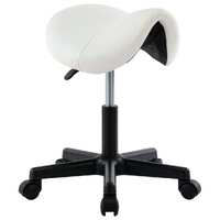  Work Stool White Faux Leather