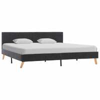  Bed Frame without Mattress Grey Fabric 183x203 cm King